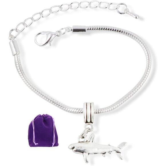 Dave The Bunny Jewelry - Shark Bracelet - Shark Snake Chain Charm Jewelry
